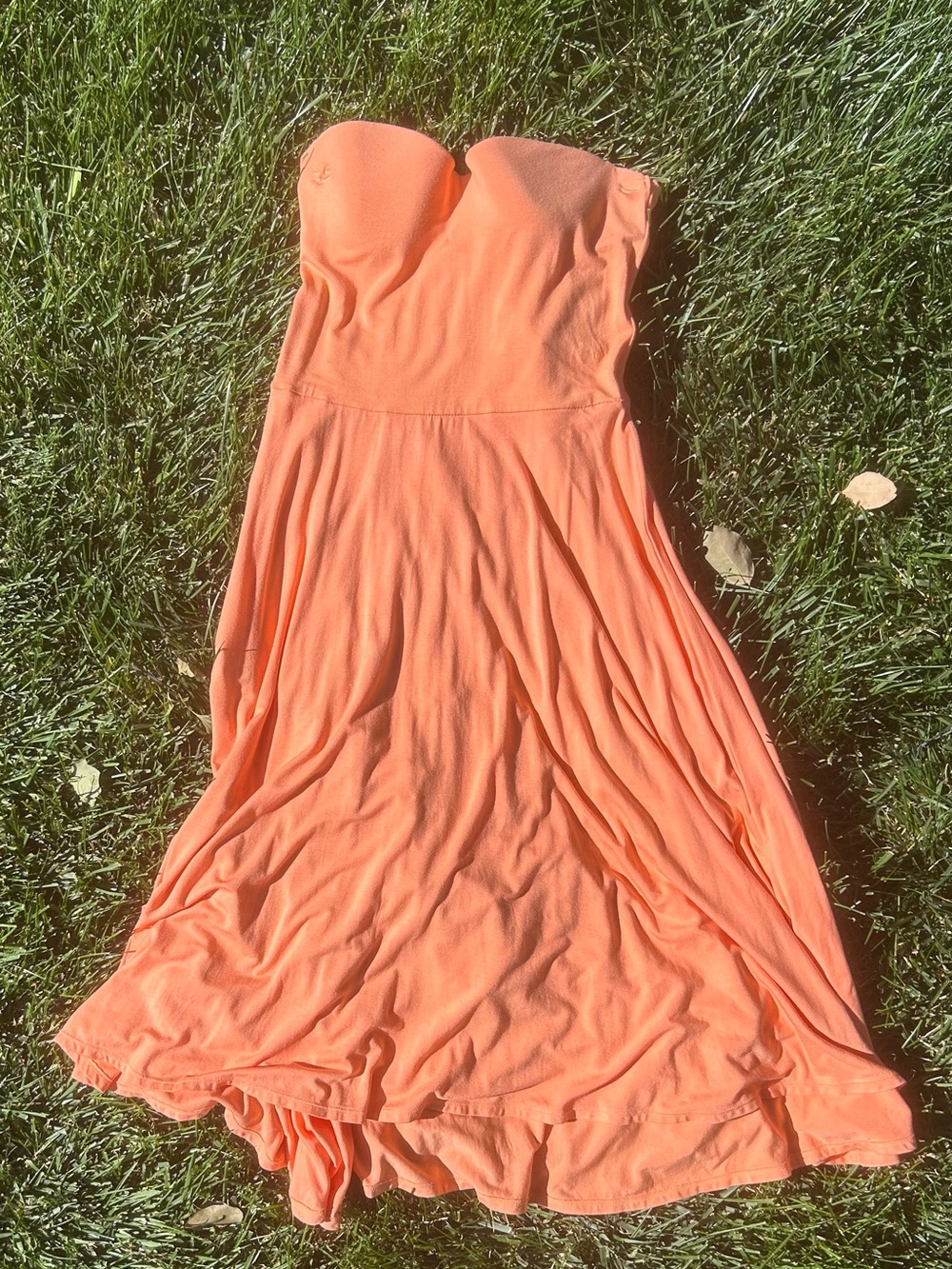 Victoria's Secret Strapless Peach-Orange Maxi Dress